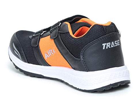Image of TRASE Boys Black Orange Running Shoes - 11 UK (Kids)