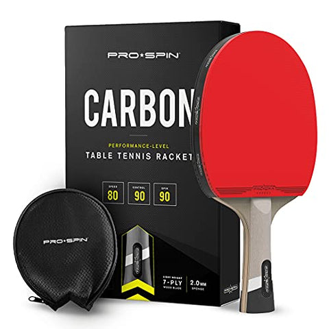 Image of PRO SPIN Elite Series Pro Carbon Ping Pong Paddle | Performance-Level Table Tennis Racket with Carbon Fiber Technology, Bonus Premium Rubber Protector | Professional Table Tennis Paddle
