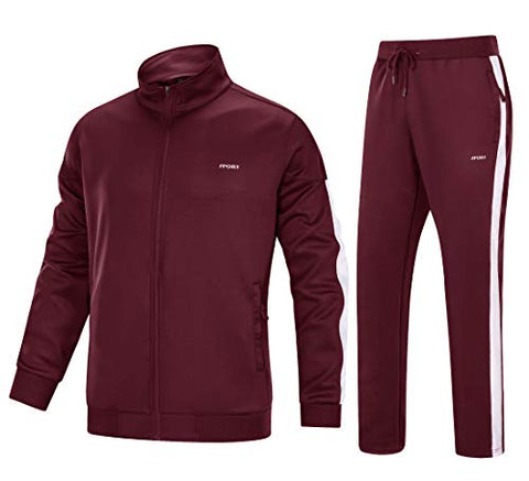 Image of MAGNIVIT Warm Up Suits for Men Basketball Soccer Tracksuits 2 Piece Wine Red