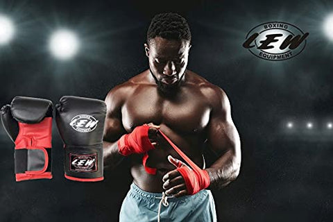 Image of LEW 12OZ Black/Red Training Boxing Gloves