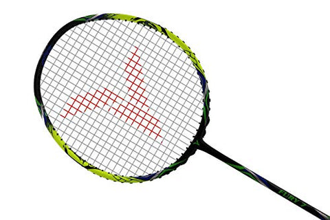 Image of YOUNG (Malaysia) Fury 7 Graphite Lightweight Professional Badminton Racket, Head Light, One Piece High Modulus Graphite , Strung, (Black/Yellow), Includes Full Cover