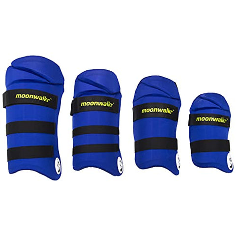 Image of Moonwalkr ENDOS Thigh Guards, Lower Body Safety, Protection Equipment for Cricket Players, Flexible Fit, Cricket Thigh Pads for Adults, Boys and Men, Right Hand Batsman, Medium, Blue