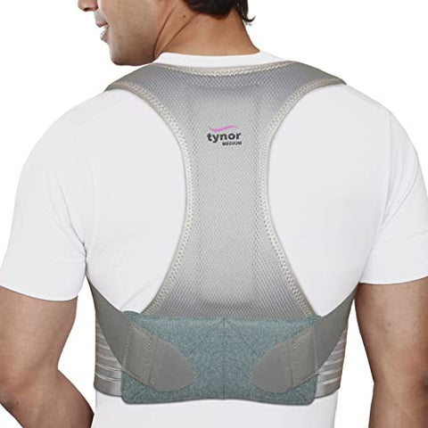 Image of Tynor Posture Corrector, Grey, Medium, 1 Unit & Contoured Cervical Pillow, Grey, Universal Size, 1 Unit