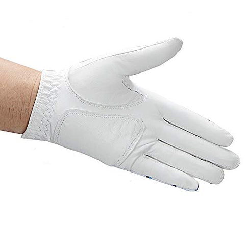 Image of Golf Glove for Men's Left Hand White Soft Leather Breathable Professional Golf Hand Wear