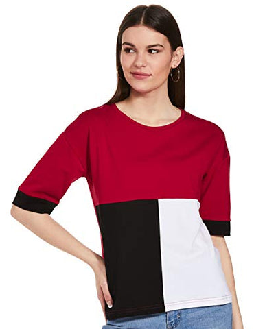 Image of Amazon Brand - Symbol Women's Loose T-Shirt (AW20SYTSMPB06_Multicolor 2 XL)