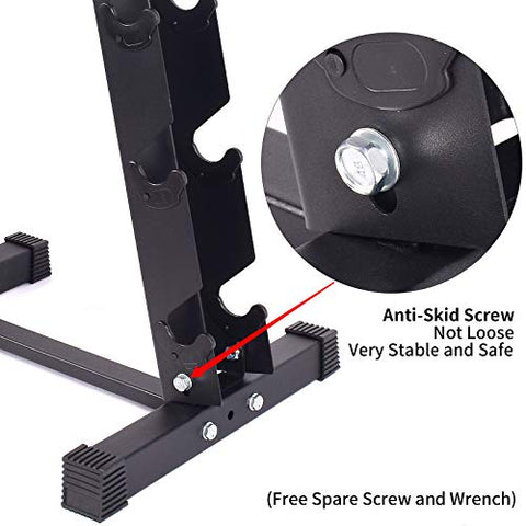 Image of A-Frame Dumbbell Rack Only-6 Tier Weight Rack for Dumbbells, Dumbbell Stand - Dumbbell Holder - Dumbbell Rack Stand - Weight Racks for Dumbbells in 3,4,5,6 Tiers (580 LBS) (Black - Holds 3 pairs)