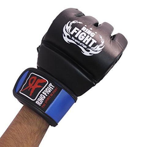 Image of Ceela Sports RF-GGTP-BS/M MMA Gloves, Small/Medium (Black/Blue)