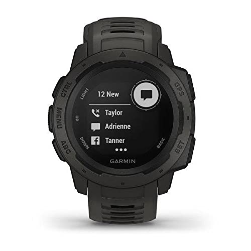 Garmin Instinct, Rugged Outdoor Smart Watch with GPS, Wireless Bluetooth - Black