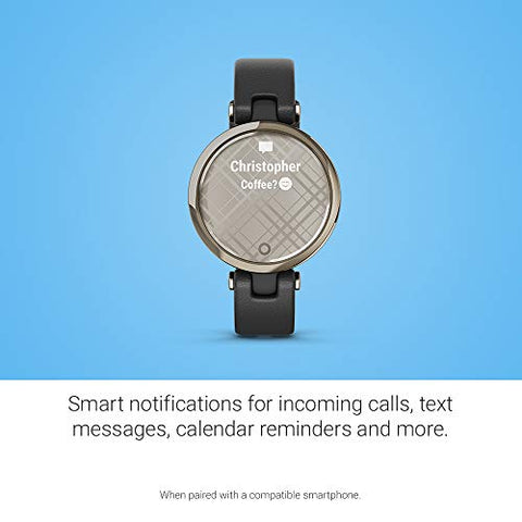 Image of Garmin Women's Smartwatch Lily - Creamgold Black Leather