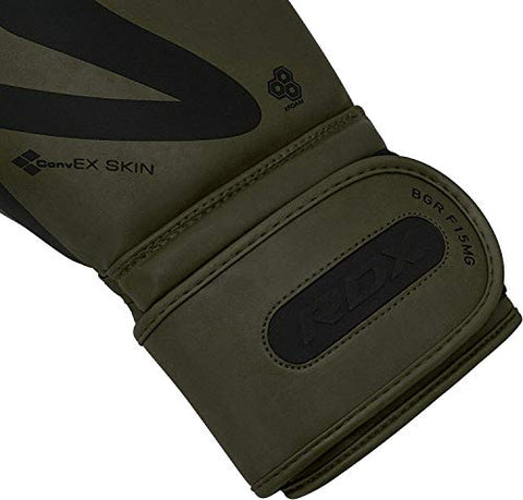 Image of RDX Boxing Gloves for Training & Muay Thai | Convex Skin Leather Gloves for Sparring, Kickboxing, Fighting, Punch Bags, Double End Speed Ball & Focus Pads Punching