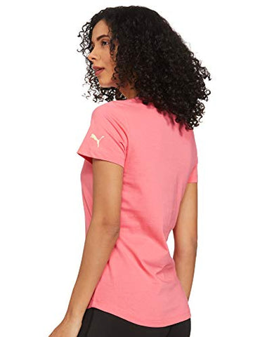 Image of Puma Women's Graphic Regular T-Shirt (84789603_Sun Kissed Coral_L)