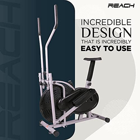 Image of Reach Orbitrek/Orbitrack Exercise Cycle and Cross Trainer | Dual Trainer 2 in 1 Home Fitness Gym Equipment | Scientifically Designed for Complete Body Workout with Minimum Pressure on Knees.