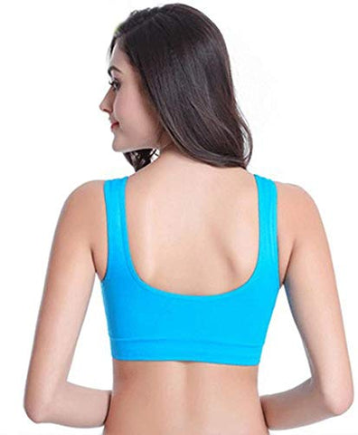 Image of Women's Cotton Non Padded Wire Free Sports Bra (dream nd_Multicolour_Free Size)
