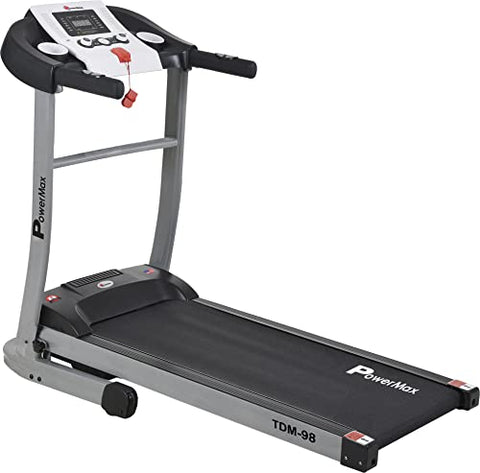 Image of PowerMax Fitness TDM-98 (4.0HP Peak) Motorized Treadmill With USB Connection, Home Use & Heart Rate Sensors - Black