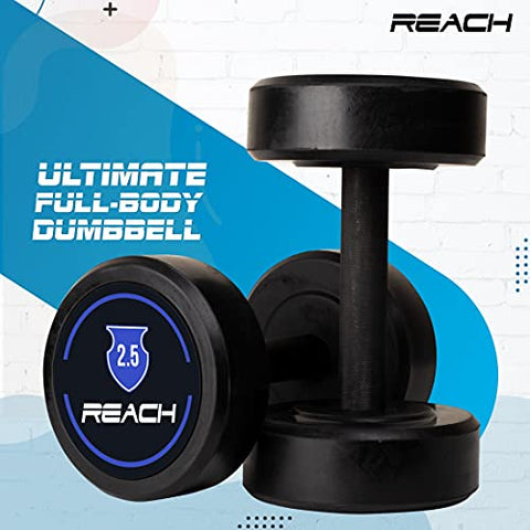Image of Reach round dumbbell weights for strength training at home and gym ( 2.5kg pair )