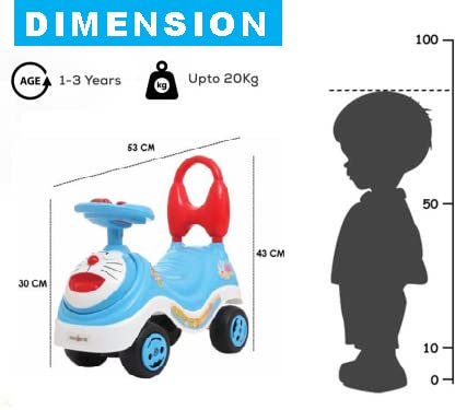 Image of Dillard's Doraemon Kids Magic Car/Swing Car Ride On Push Rider with Music for Girls & Boys (Blue)