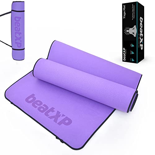 beatXP Purple Color Yoga Asan Mat (6mm) With Black Edges