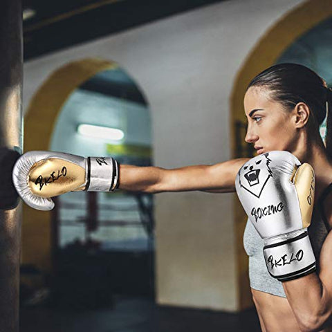 Image of Boxing Gloves, Training Fight Gloves Kickboxing Gel Sparring Gloves, Muay Thai Style Punching Heavy Bag Mitts Pro Grade for Men & Women