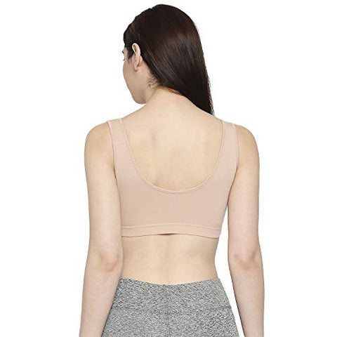 Image of Longies Women Regular Fit Sports Bra (LGSBPO3001_Large_Beige,Black,Blue)