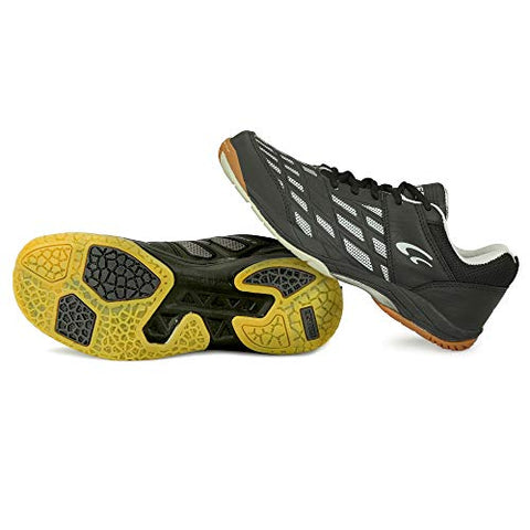 Image of ASE Men's PRO Non-Marking Sole TRU Cushion TRU Shape Badminton Shoes Ideal for Badminton, Table Tennis, Volleyball (Black, 07)