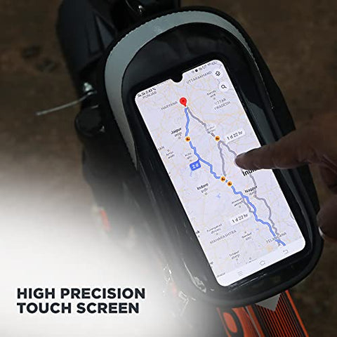 Image of SAVYHUB Bike Bicycle Front Frame/Tube Bag waterproof mobile phone holder with sensitive touch screen and waterproof premium material Suitable for all types of mobiles below 7.2 inch