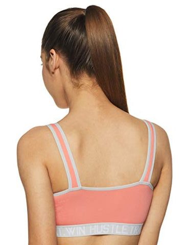 Image of Van Heusen Antibacterial Wireless Non Padded Sports Bra (44007_CORAL_L)