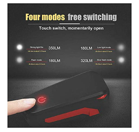 Image of FASTPED 350LM 3 Modes Standard USB Charging 2000mAh Battery Bike Light with 120db Horn Single Item€¦