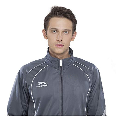 Image of Shiv Naresh 445A-DGLGW-XL Polyester Tracksuit, Adult X-Large (Dark Grey/Light Grey/White)