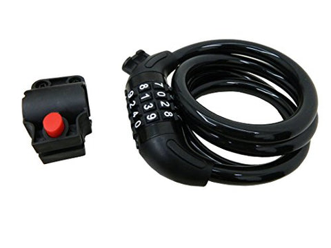 Image of Wintech Combination Lock With Mounting Cycle Holder (Black, Coated Finish)