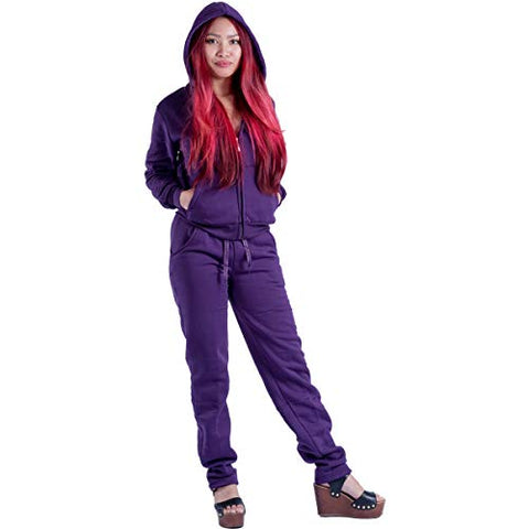 Image of Womens Jogging Suits 2 Piece Sweatsuits Set Heavyweight Sweatshirt & Sweatpants Full Zip Hoodie Tracksuits