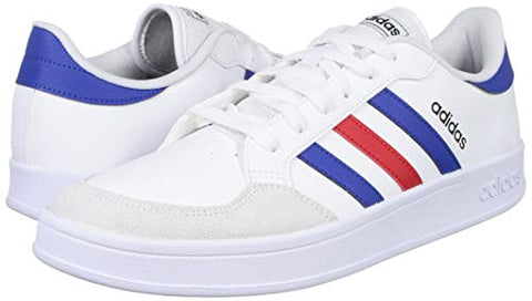 Image of Adidas Men's BREAKNET FTWWHT/ROYBLU/VIVRED Tennis Shoe-10 Kids UK (FZ1837)