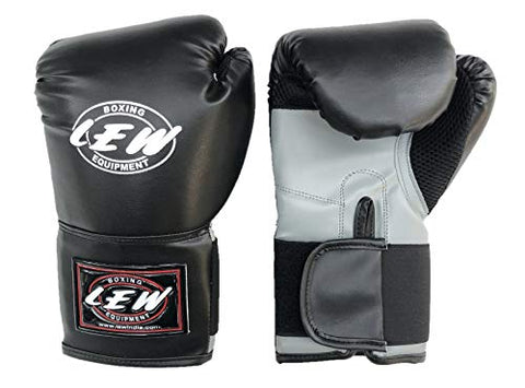 Image of LEW 10OZ Black/Grey Training Boxing Gloves