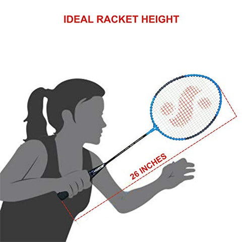 Image of Silver's SB-100 Combo-2 (2 B/Badminton Rackets with 1 Full Cover + 2 Pcs Plastic Shuttle) Green-Blue, Steel
