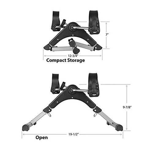 Image of SPARNOD FITNESS SMB-100 Mini Cycle Pedal Exerciser with Adjustable Resistance and Digital Display - suitable for Light Exercise of Legs & Arms, and Physiotherapy at Home, black
