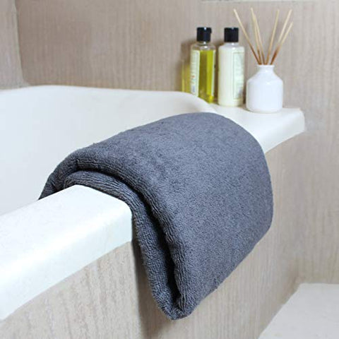 Image of Heelium Bamboo Bath Towel - 400 GSM, Ultra Soft, Quick Dry, Lightweight & Odour Free, 140 x 70 cm, Pack of 1, Grey