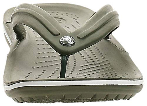 Image of crocs Boy's Army Green/White Flop-7 Men/ 9 Women M US (Crocband Flip)