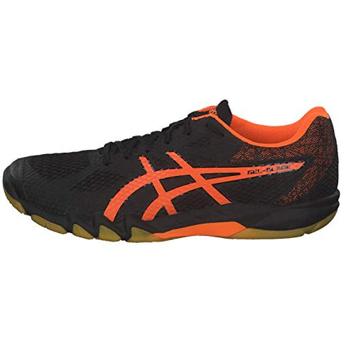 Image of ASICS Gel-Blade 7 Men's Badminton Shoes (Black-Shocking Orange, 10)