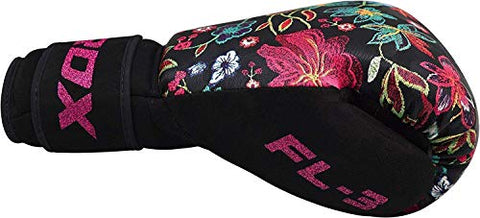Image of RDX Women Boxing Gloves for Training Muay Thai Flora Skin Ladies Mitts for Sparring, Fighting Kickboxing Good for Punch Bag, Focus Pads and Double End Ball Punching