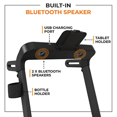 Image of Flexnest Flextread 5HP Peak German-Designed Treadmill with in-Built Bluetooth Speaker, 500+ Classes and Virtual Walks for Home Walking and Running Pad - Black