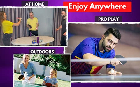 Image of Rivon Table Tennis Paddle - Ping Pong Racket Set - 2 Paddles with 3 Balls and Travel Case - ITTF Approved Rubber - Endorsed by Celebrity Player