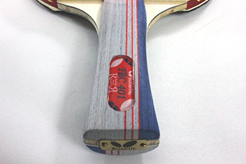 Image of Butterfly Wooden 401 Table Tennis Racket Set - 1 Ping Pong Paddle 1 Ping Pong Paddle Case - Gift Box - ITTF Approved (red, grey, and blue )