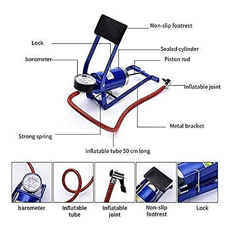 Image of FASTMART Imported Portable High Pressure Foot Air Pump Heavy Compressor Cylinder Bike Car Cycles & All Other Vehicles