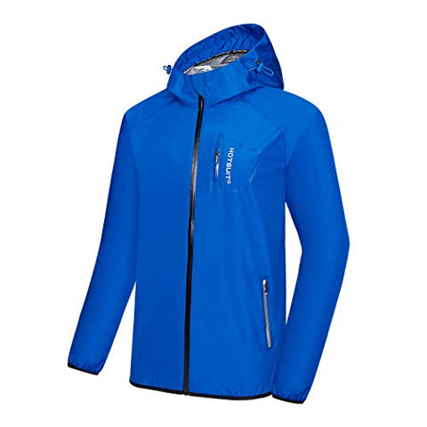 Image of HOTSUIT Sauna Suit Sweat Jacket - Men Weight Loss Anti Rip Sauna Tops Workout, Blue, L