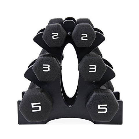 Image of Cap Barbell Neoprene Dumbbell Set with Rack, 20 lb/Medium