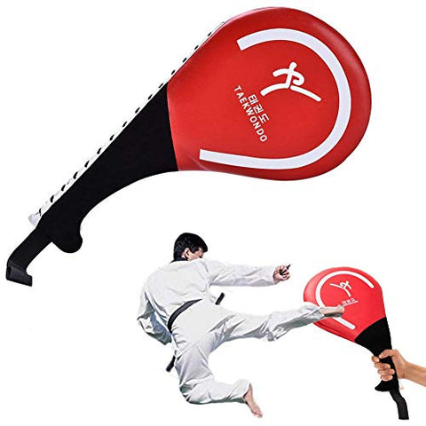 Image of ELECTOMANIA ® Taekwondo Kick Pads, Durable Kicking Target Pads for TKD Karate Martial Arts Strike Training (Red)