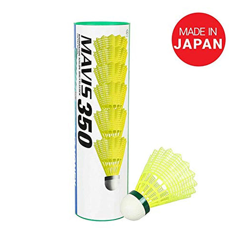 Image of Yonex BG 65 Nylon Badminton String, Senior 0.70mm (White)+Yonex Mavis 350 Green Cap Nylon Shuttlecock (Yellow)