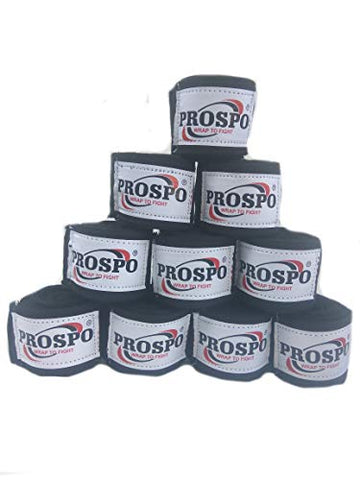 Image of PROSPO Boxing Mexican Stretch/Handwraps/Spandex Bands/Hand Bandage/Protectors/Muay Thai/MMA/Kick Boxing/Cross Fit/Aerobics/Punch Bag Training/Speed Ball Training/ 180" - (Pack of 1 Pair)