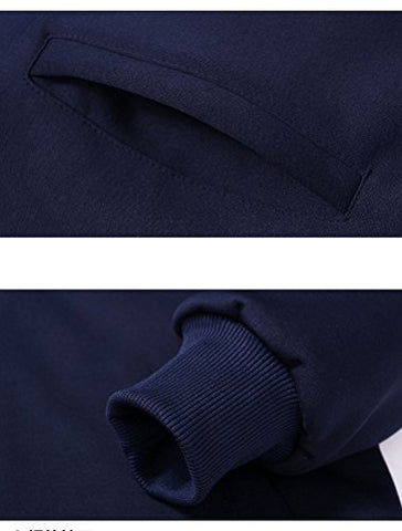 Image of Lavnis Men's Casual Tracksuit Full Zip Running Jogging Athletic Sports Jacket and Pants Set Blue 2XL