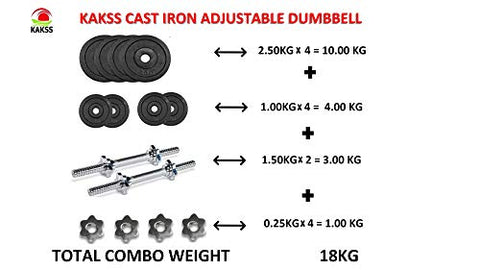 Image of KAKSS Exclusive CAST Iron Adjustable Dumbbells 10 KG to 100 KG (Proudly Made in India) (18)