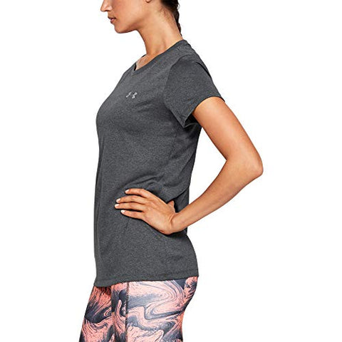 Image of Under Armour Women's Tech T-Shirt, Carbon Heather/Metallic Silver, Large